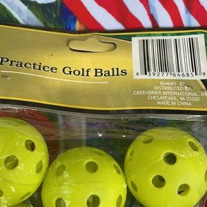 NWT 2 Packages of Practice Golf Balls 12 White 2 Neon Green or Yellow Plastic